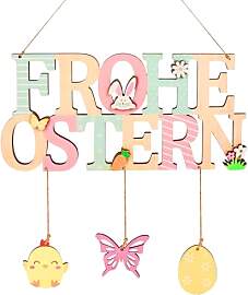 2 Stück Türschild Frohe Ostern, Türschild