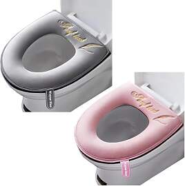 2 Stück weiche WC-Sitzbezüge mit Griff,