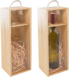 2 Stück Weinbox aus Holz,Geschenkbox mit