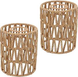 2 Stücke Natürlicher Rattan Lampenschirm - Boho