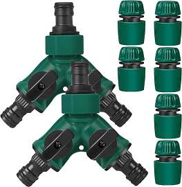 2 Wege Verteiler Wasser, 2 Pcs Gartenschlauch