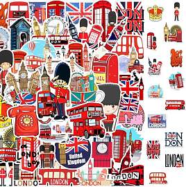 2 x 50 Stück London Bus Sticker Set,