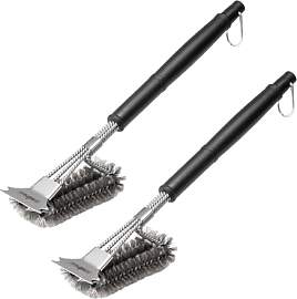 2X Grillfürst Premium Grillbürste mit Edelstahl