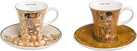 2x Gustav Klimt Espressotassen Der Kuss + Die