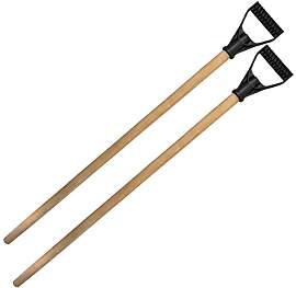 2x Holzstiel mit D-Griff Schneeschieber Ersatz