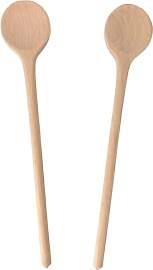 2 x Kochlöffel aus Holz 25 cm Holzkochlöffel