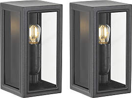 2x Spark Mini Wandleuchte Schwarz mit LED
