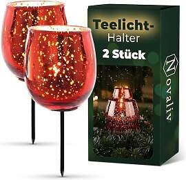 2X Teelichthalter Glas für Adventskranz 6cm