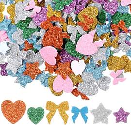 300 Stück Moosgummi Sticker Glitzer Selbstklebend 
