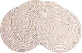 30cm Rund Tischsets Abwaschbar 4er-Set Boho