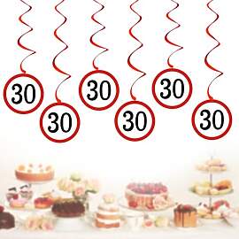 30 Geburtstag Deko Girlande, 6 Stk Verkehrsschild