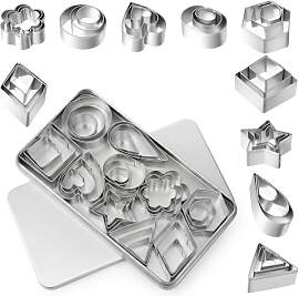 30pcs Mini Ausstechformen Set 10 Formen 3 Größen 