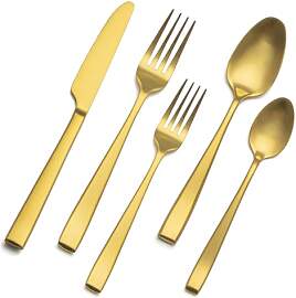 30-teiliges Besteck Gold Matt, EIUBUIE Premium