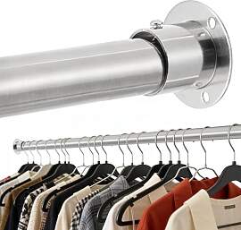 32mm Garderobenstange, Silber Schrank