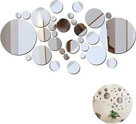 32 Stücke Runde Kreis Spiegel DIY Silber