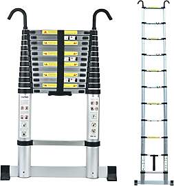 3,8M Teleskopleiter mit Stabilisator, Rutschfester 