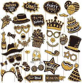 38-teiliges Set schwarz-goldene