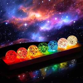 3D Kristallkugel Nachtlicht, 7 Bunte