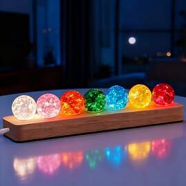 3D Kristallkugel Nachtlicht, 7 Farben 40mm LED
