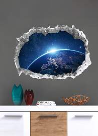 3D-Wandtattoo Galaxy nachtleuchtend, Bunt, Größe 