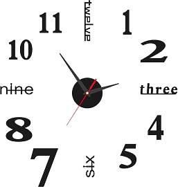 3D Wanduhr DIY Modern Design, Große Wandtattoo