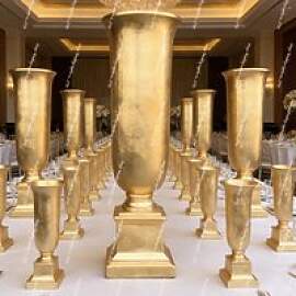 3er-Set 100cm Gold/Weiß lackierte riesige