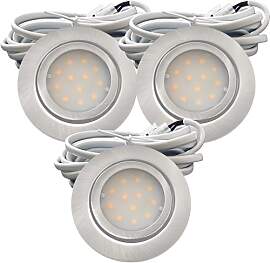3er Set IP44 LED Möbeleinbauleuchten 12V DC,