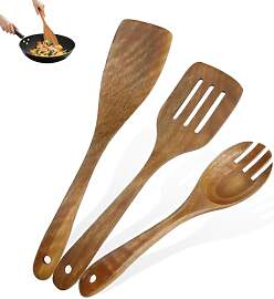3er Set Pfannenwender Holz, Olivenholz