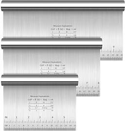 3er-Set Teigschaber Edelstahl 15/20/25cm,
