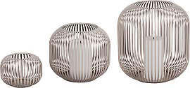 3er Set Windlichter Stäbe in Kugelform H. 10 + 18 