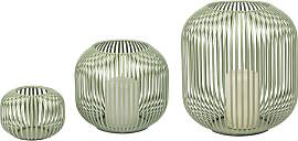 3er Set Windlichter Wili Stäbe Kugelform grün 10 