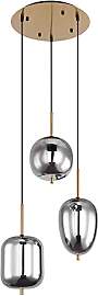 3 flammige Pendelleuchte BLACKY Rauchglas