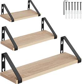 3 Hängeregale Cowell - Industrial Holz hell,