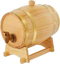 3L Holzfass Natur Whiskey Dekanter Karaffe Set,