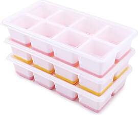 3 Pack Große Silikon Eiswürfelform mit Deckel