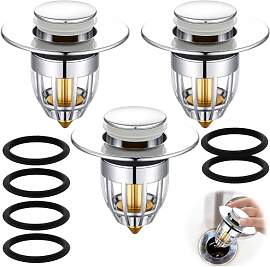 3 PCS Abflussstopfen, Waschbeckenstöpsel,