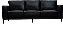 3-Sitzer schwarzes Ledersofa JOPLIN - Büffelleder