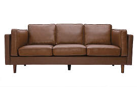 3-Sitzer-Sofa aus braunem Leder BRADLEY -