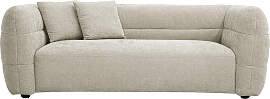 3-Sitzer Sofa in beigefarbenem Samteffekt