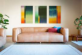 3-Sitzer Sofa in kamelfarbenem Leder,