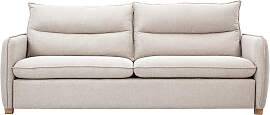 3-Sitzer Sofa in texturiertem, samtigem Beigestoff 