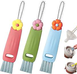 3 Stück 3 in 1 Tassendeckel-Reinigungsbürste,