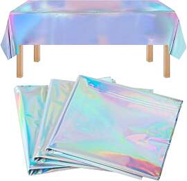 3 Stück Bunt Glitzer Tischdecke Plastik