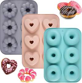 3 Stück Donuts Backform,26 x 18 cm Donut