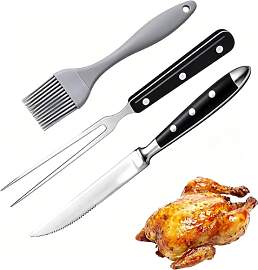 3 Stück Fleischgabel Edelstahl, Grillgabel Mit