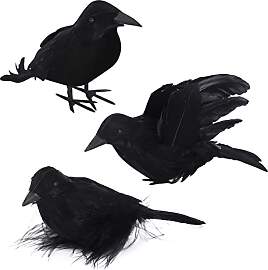 3 Stück Halloween Krähen Künstliche Gefiederte
