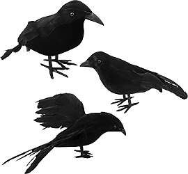 3 Stück Halloween Krähen Künstliche Gefiederte