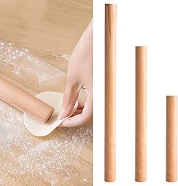 3 Stück Holz Nudelholz, Teigroller Buchenholz,