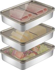 3 Stück Kühlschrank Organizer, Edelstahl