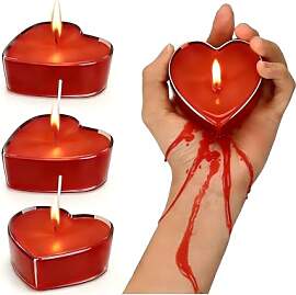3 Stück Massagekerze für Sex, Rote Herzförmige